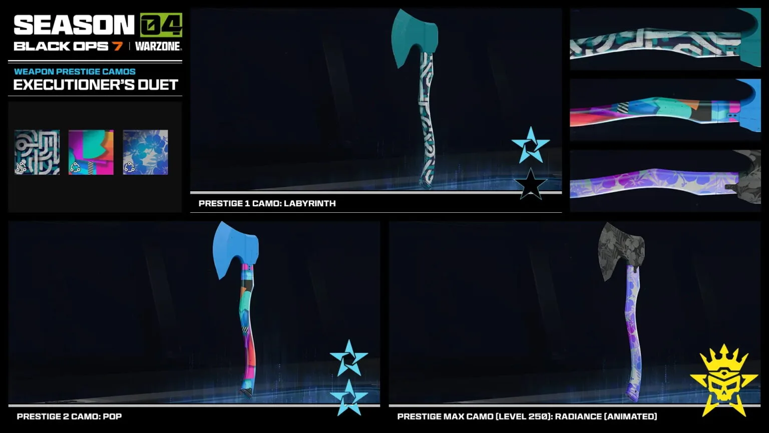 Camouflages de l'Executioner's Duet dans BO7 : 30 niveaux, et Knife Fight reste la voie express